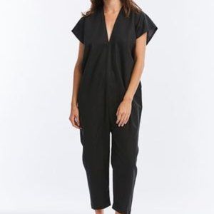 Miranda Bennett Studio sold out petite black linen everyday jumpsuit